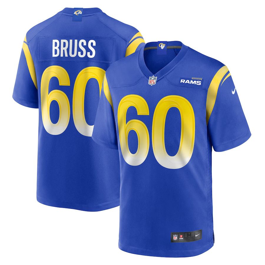 Men Los Angeles Rams 60 Logan Bruss Nike Royal Game Player NFL Jersey